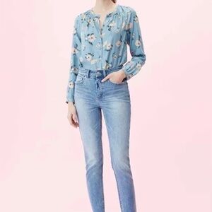 REBECCA TAYLOR Daniella Floral Jacquard Top Silk